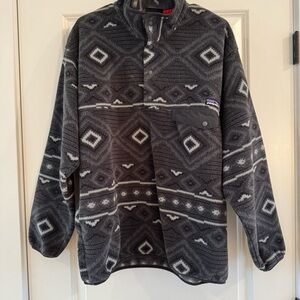 Men’s Patagonia Synchilla Gray Patterned Fleece Jacket
